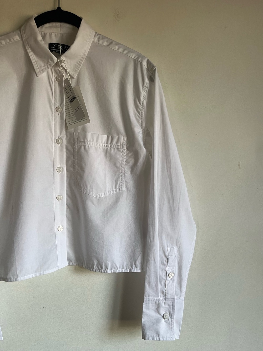 NWT JCrew Cropped Button Up Shirt Size 0 White Regenerative Cotton $118 CD020 - Picture 7 of 14